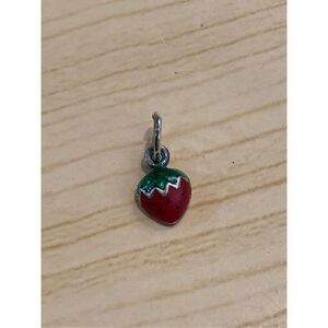 .925 Strawberry Sterling Silver Jewelry Charm #berry